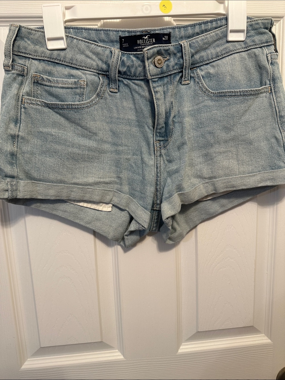 Hollister Light Wash Cuffed Denim Shorts